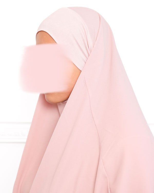 Khimar court en crêpe pointu khimar triangle khimar pas cher mon hijab pas cher rose